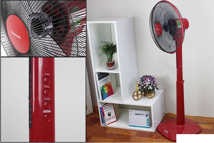 Quạt cây Panasonic F-409KMR (màu đỏ, 51W, có remote)