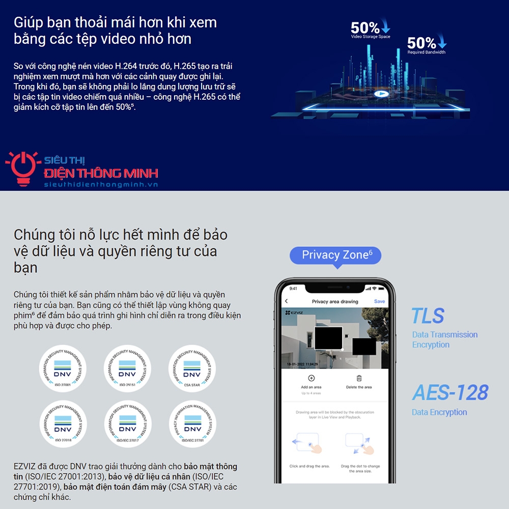 Camera EZVIZ H3c 2K (Wifi Thân 3MP, đêm có màu)