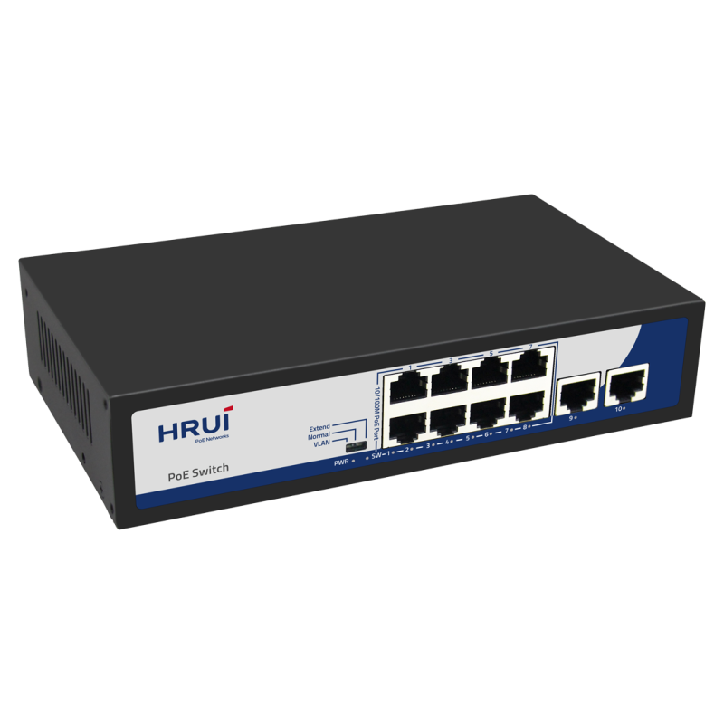 Switch PoE HRUI HR900-AF-82N (8 PoE + 2 uplink)