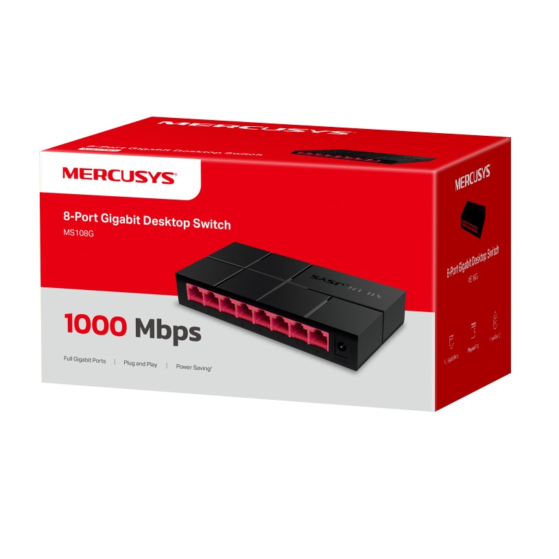Switch chia mạng Mercusys MS108G (8 cổng Gigabit)