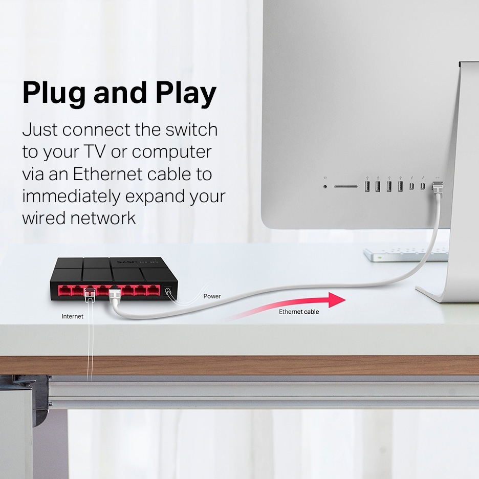 Switch chia mạng Mercusys MS108G (8 cổng Gigabit)