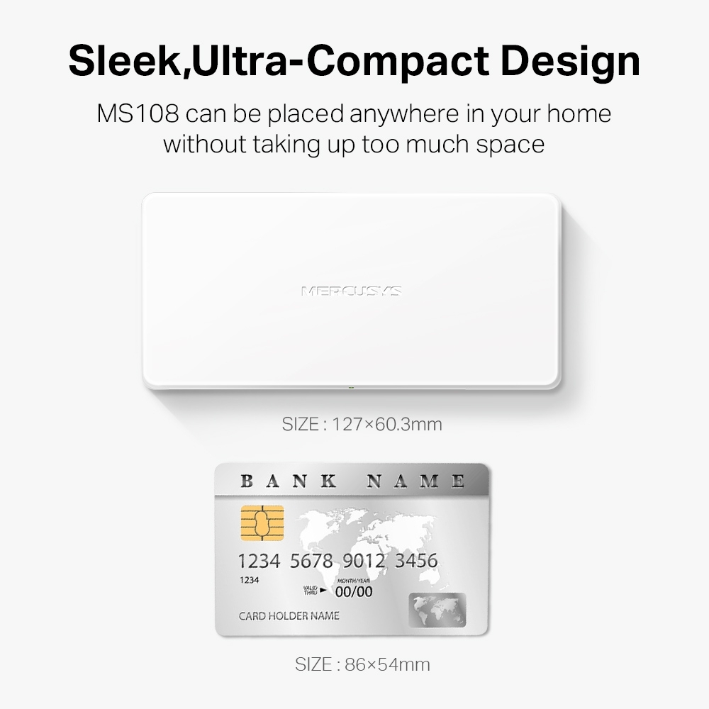 Switch chia mạng Mercusys MS108 (8 cổng)