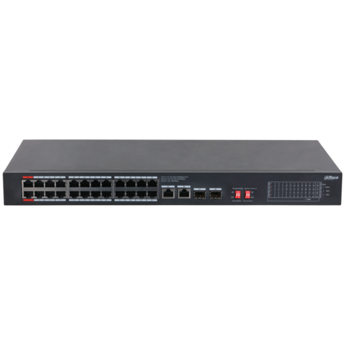 Switch PoE DAHUA DH-S3228-24GT-375 (24 PoE Gigabit, 2 uplink Gigabit, 2 SFP, 375W)