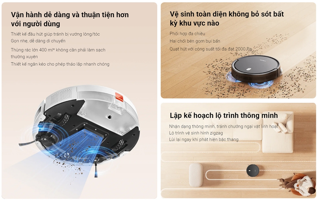 Robot hút bụi lau nhà Xiaomi Vacuum E5 (Chính Hãng, BH 12 tháng)