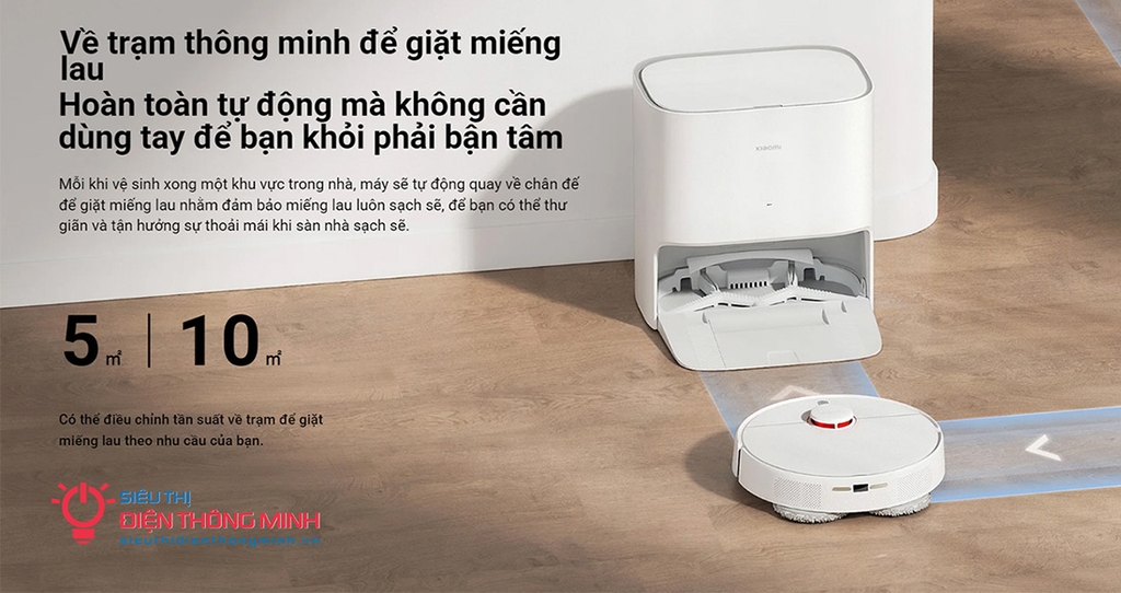 Robot hút bụi lau nhà Xiaomi Vacuum X20 (Tự động giặt rẻ lau, chính Hãng)