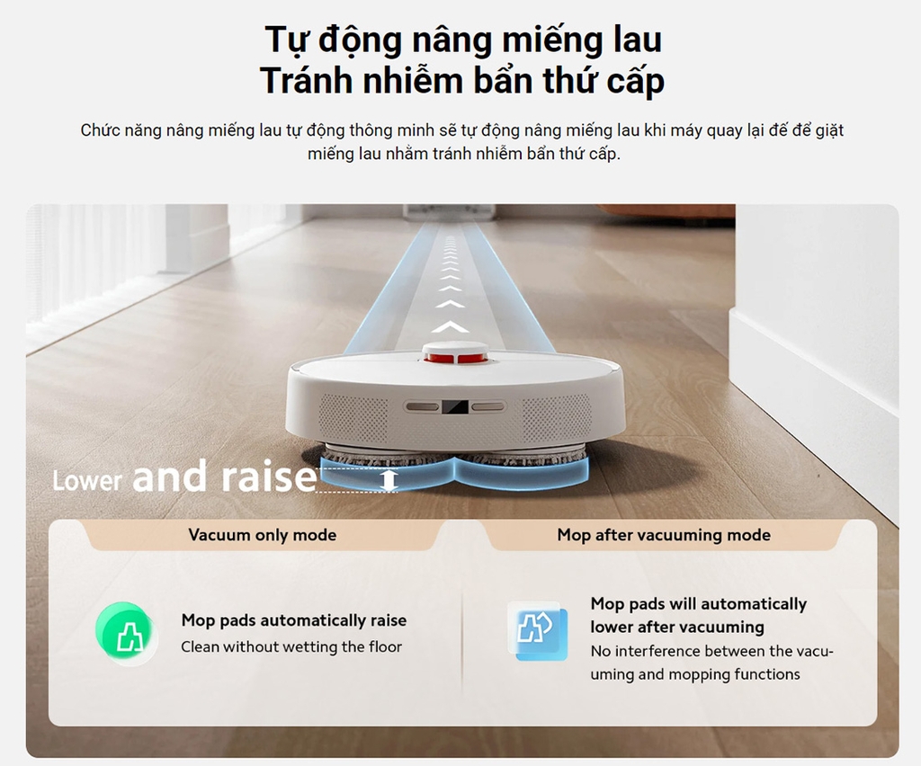 Robot hút bụi lau nhà Xiaomi Vacuum X20 (Tự động giặt rẻ lau, chính Hãng)