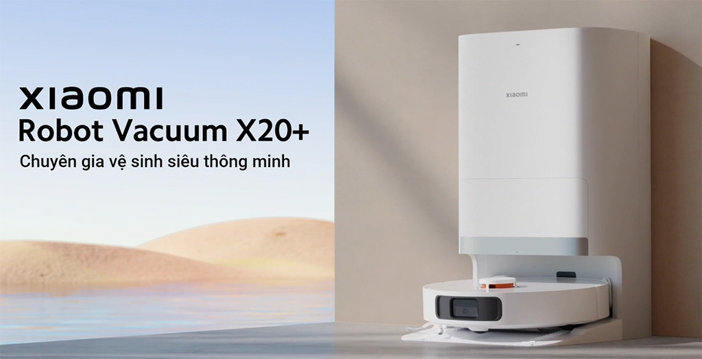 Robot hút bụi lau nhà Xiaomi Vacuum X20+ (Tự động giặt rẻ lau, tự động đổ rác, chính Hãng)