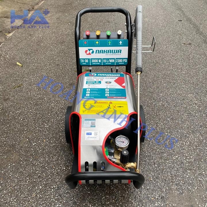 Máy Rửa Xe Cao Áp Nakawa 3Kw 2380PSI TX-30 (Piston Sứ)