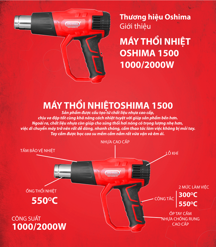 Máy Thổi Nhiệt Oshima MTN-1500