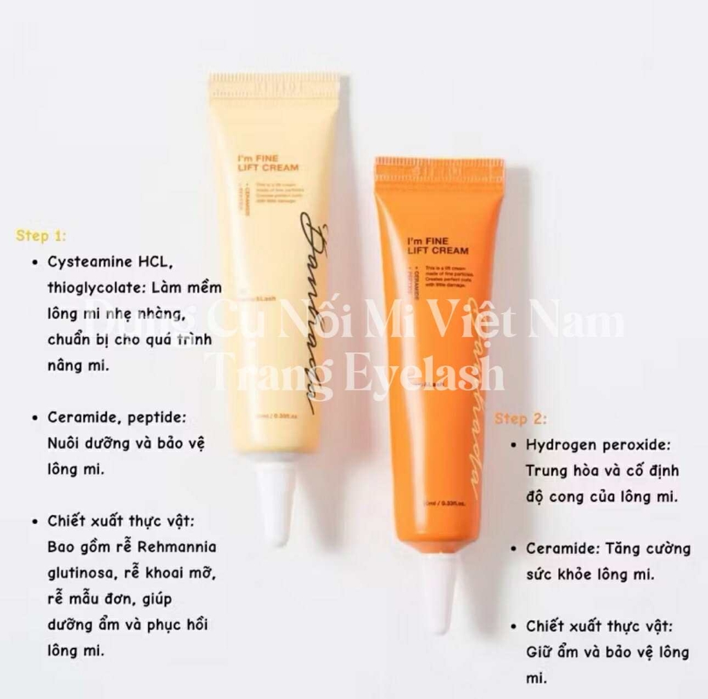 I’m Fine Lift Cream Banhada là bộ sản phẩm uốn nâng mi & định hình chân mày cao cấp