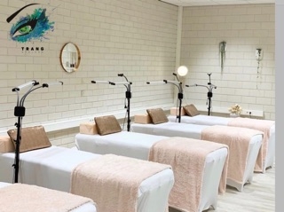 Ga trãi giường màu trắng, Ga bọc giường spa- nối mi - phun xăm - Filler