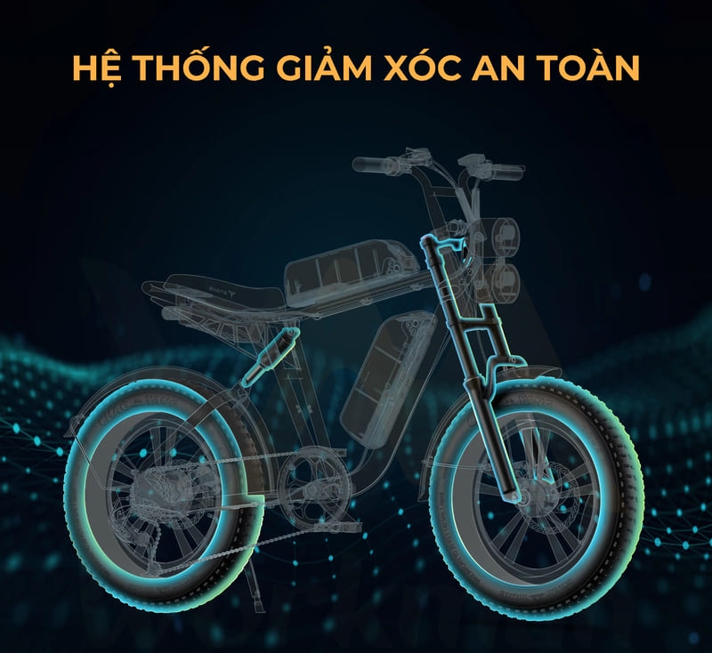 Đi phượt bằng xe đạp trợ lực điện có giảm xóc