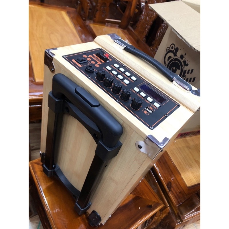 Loa kéo Bluetooth Smart V-08, tặng 2 Mic không dây, bass 20 cm