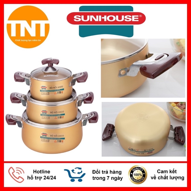 Bộ nồi Sunhouse cao cấp SH 6634 - dùng cho bếp ga