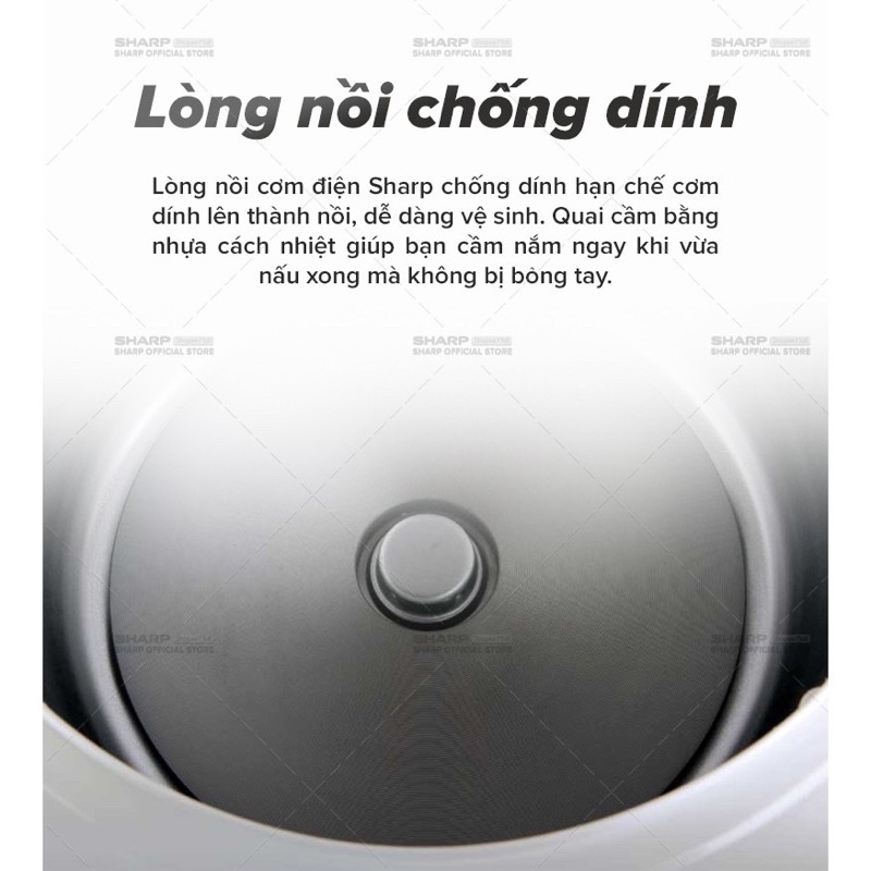 Nồi cơm điện tử Sharp 1.8L Ks-com191EV-Gl. Hàng chính hãng bảo hành 12 tháng