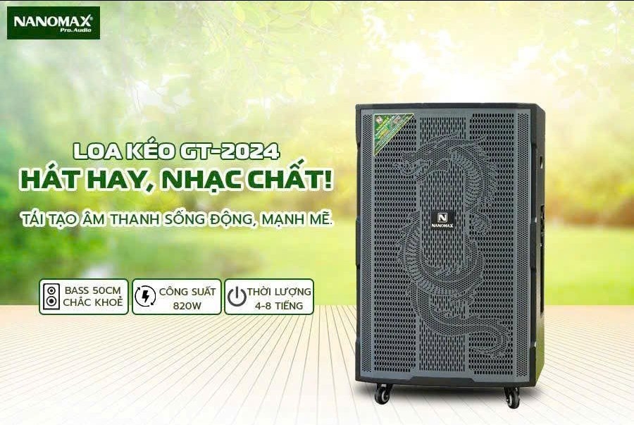 Loa Nanomax GT 2024 ( đen) bass 50 cm, 820w Karaoke Bluetooth