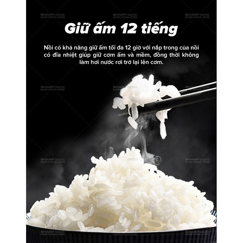 Nồi cơm điện tử Sharp 1.8L Ks-com191EV-Gl. Hàng chính hãng bảo hành 12 tháng