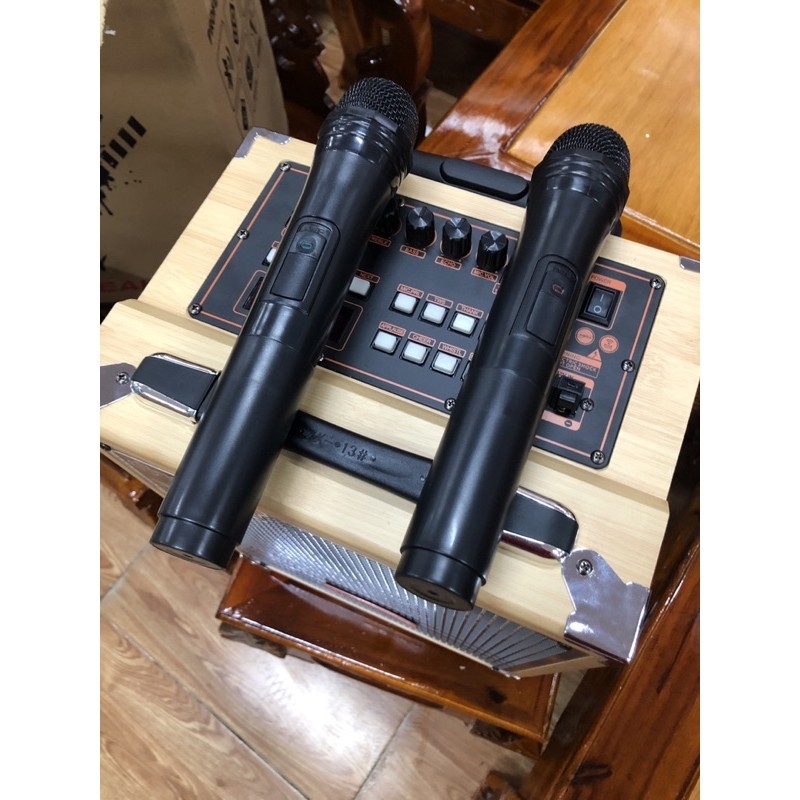 Loa kéo Bluetooth Smart V-08, tặng 2 Mic không dây, bass 20 cm