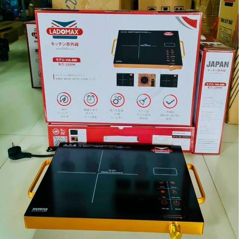 Bếp Hồng ngoại Ladomax HA 666. Tặng vỉ nướng đa năng