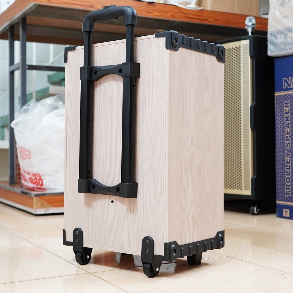 Loa Kéo Karaoke Mini Bass 3 Tấc 30cm Công Suất 260W Vàng Trắng Có Đọc USB Thẻ Nhớ