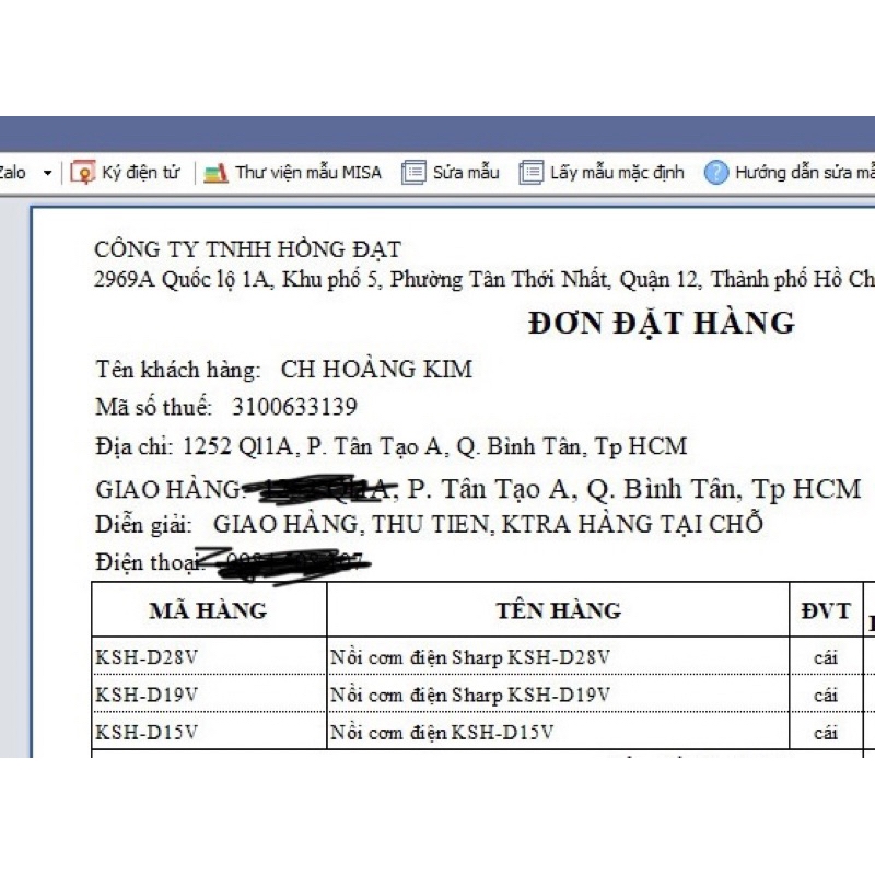 Nồi cơm điện nắp rời Sharp 1.5 lít Thái Lan KSH-D15V