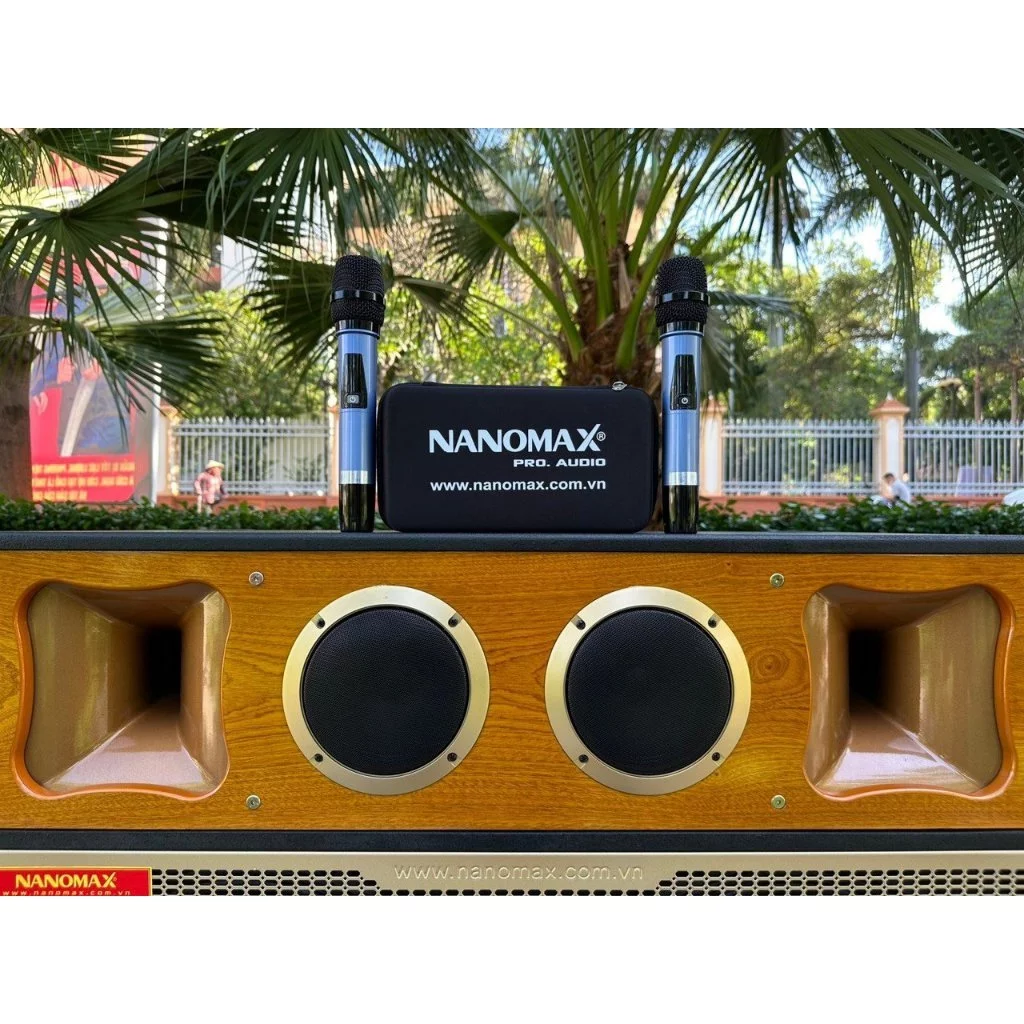 Loa Kéo Nanomax Sài Bình Và Điện Pro-18G9 Bass Đôi 50cm 3000Watt | Công Suất Lớn Tặng Kèm 2 Mic Hát Karaoke