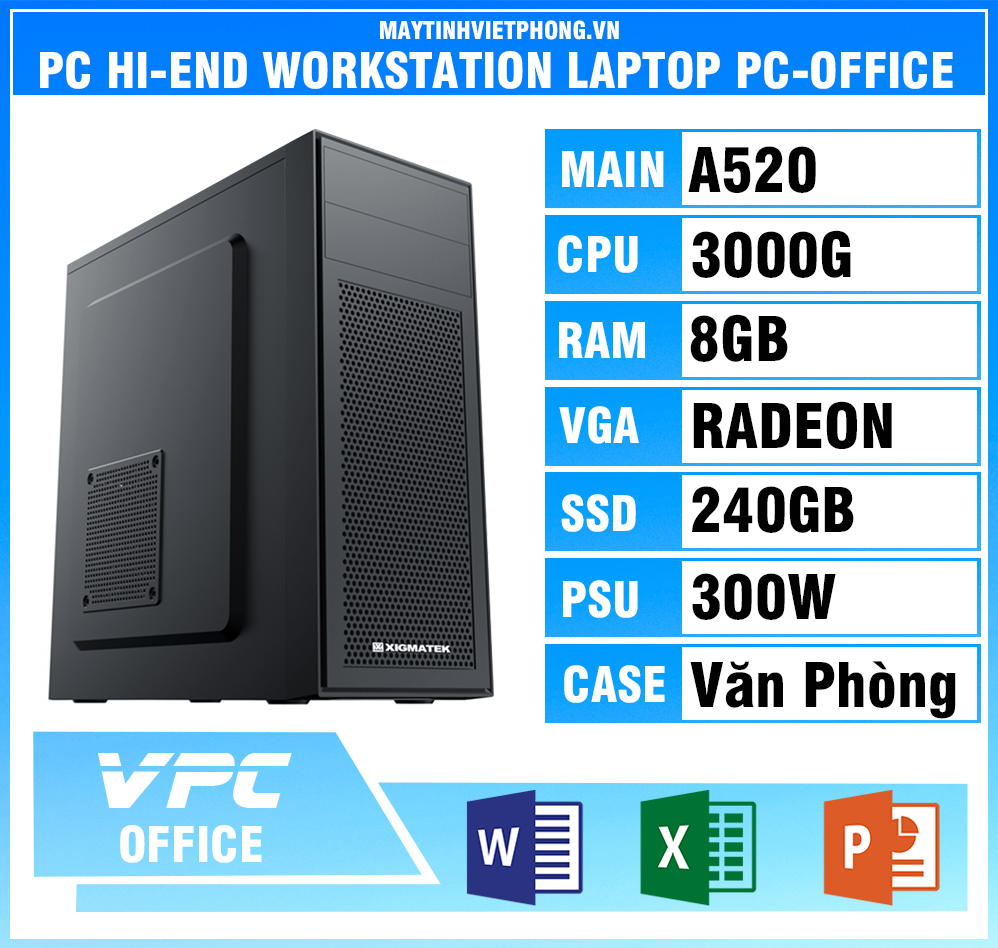BỘ MÁY VĂN PHÒNG VPC GOLD AMD ATHLON 3000G I 8GB I 240 SSD I VEGA 8