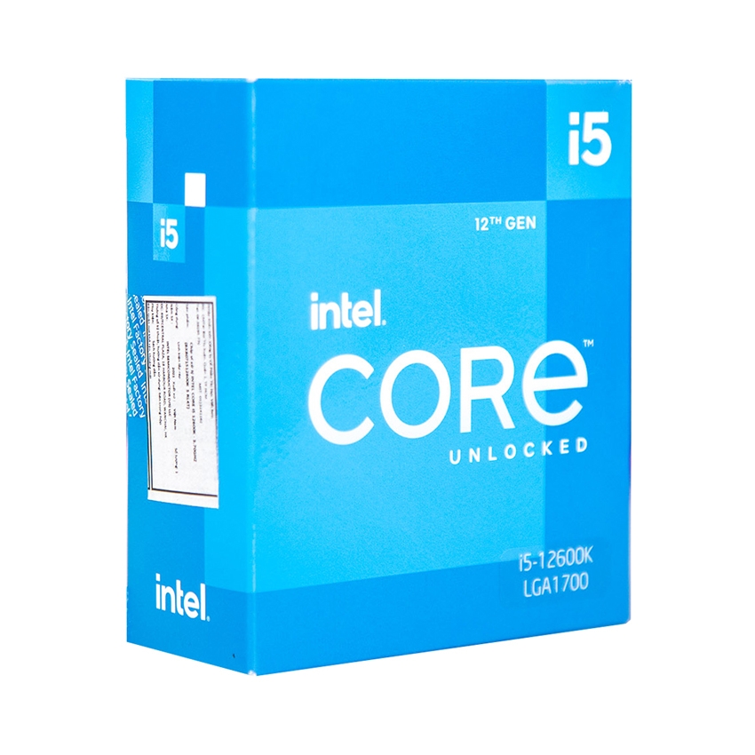 CPU Intel Core i5-12600K (3.7GHz turbo up to 4.9Ghz, 10 nhân 16 luồng, 20MB Cache, 125W) BOX NK