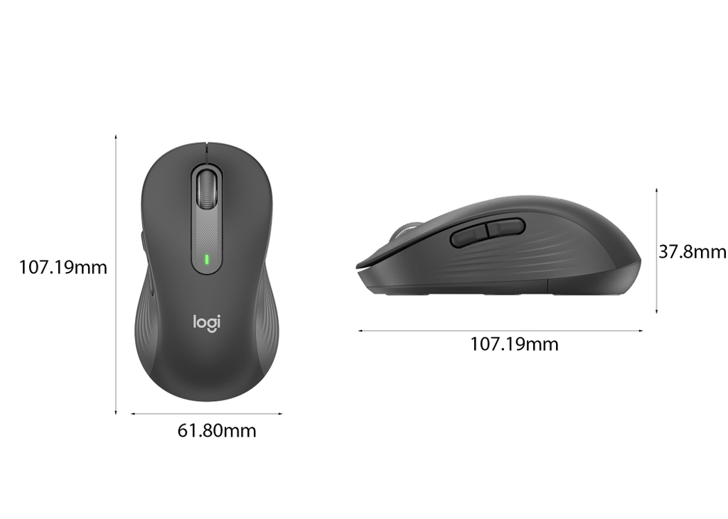 CHUỘT KHÔNG DÂY LOGITECH M650 SIGNATURE GRAPHITE (USB/BLUETOOTH/PIN AA/ĐEN XÁM)