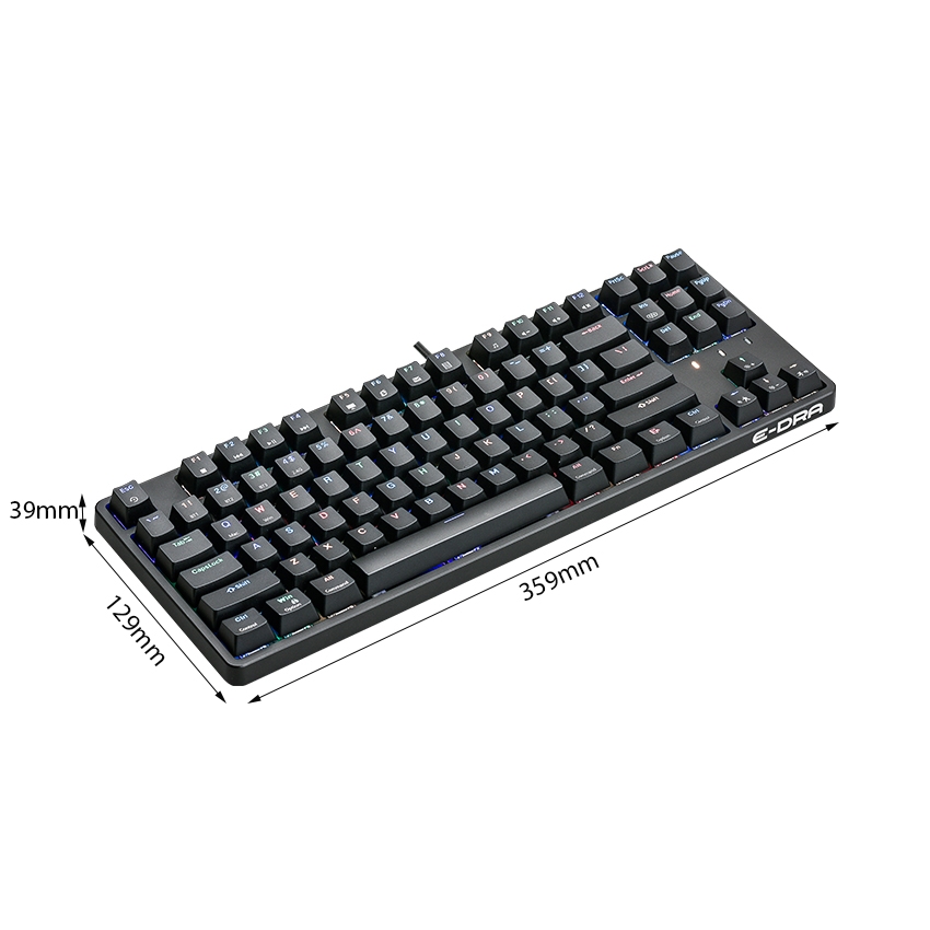 Bàn phím cơ không dây Edra EK3187W RGB Đen Blue sw (USBC/Bluetooth)