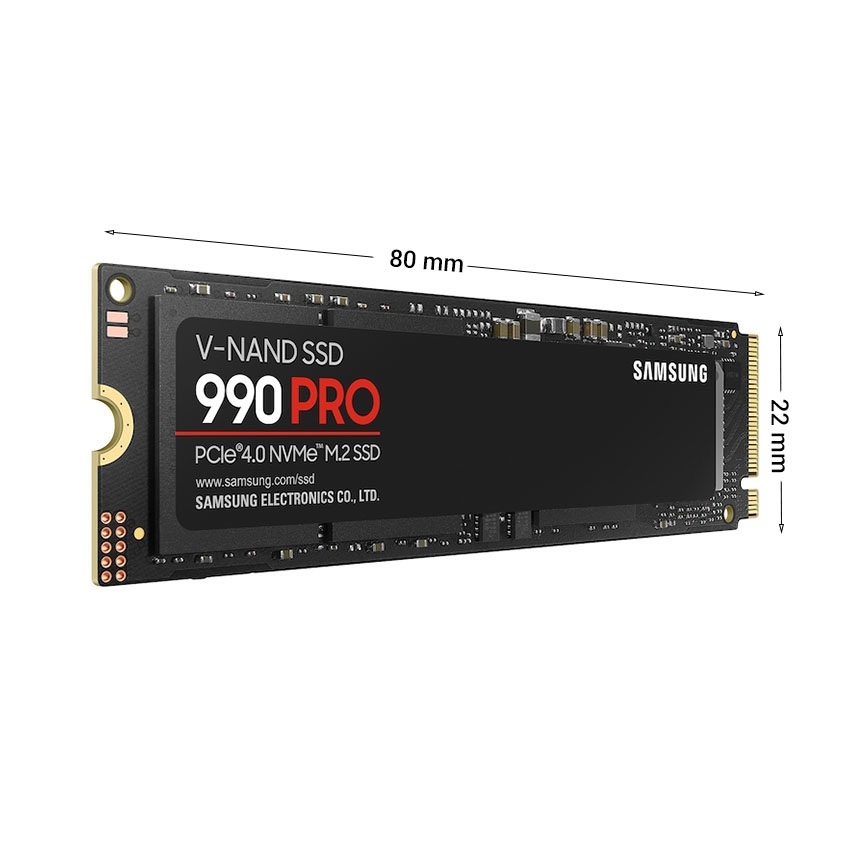 Ổ cứng SSD Samsung 990 PRO 1TB PCIe NVMe 4.0x4 (Đọc 7450MB/s - Ghi 6900MB/s) - (MZ-V9P1T0BW)
