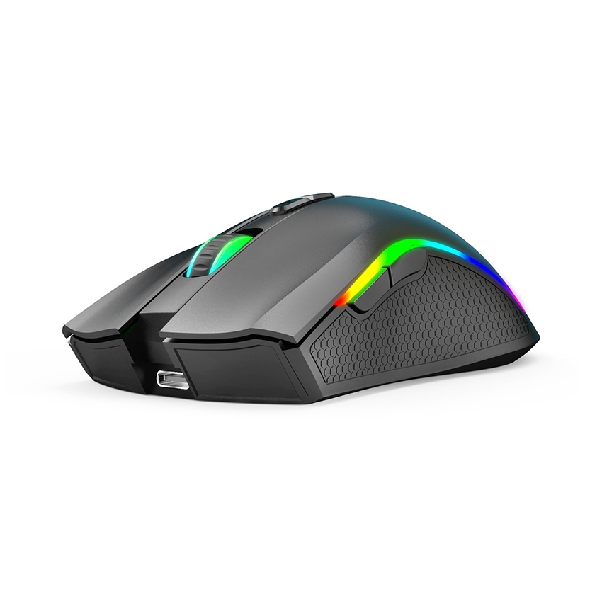 Chuột Gaming không dây Edra EM624W Đen (USB Wireless 2.4Ghz/Bluetooth/RGB/Huano switch)