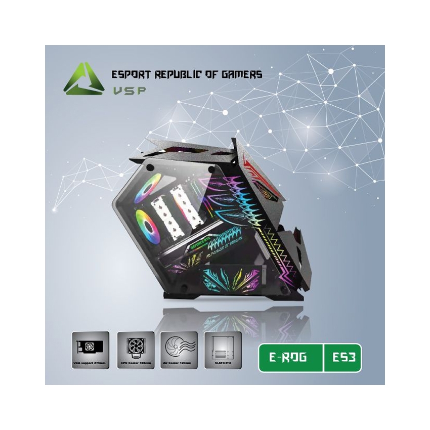 Vỏ Case VSP E-ROG ES3 (Mid Tower / Màu Đen)