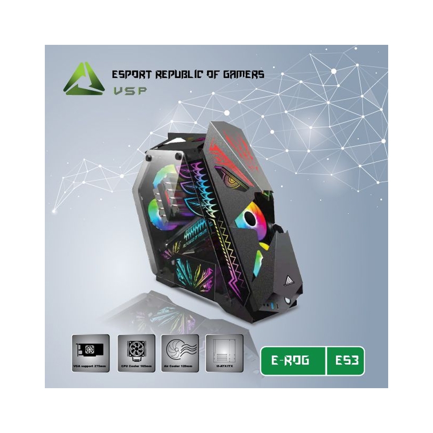 Vỏ Case VSP E-ROG ES3 (Mid Tower / Màu Đen)