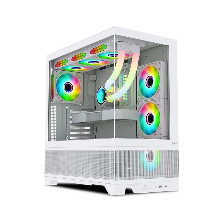 Vỏ Case MIK LUMINE WHITE 4FA (Mini Tower/ Màu Trắng/ 4 fan)