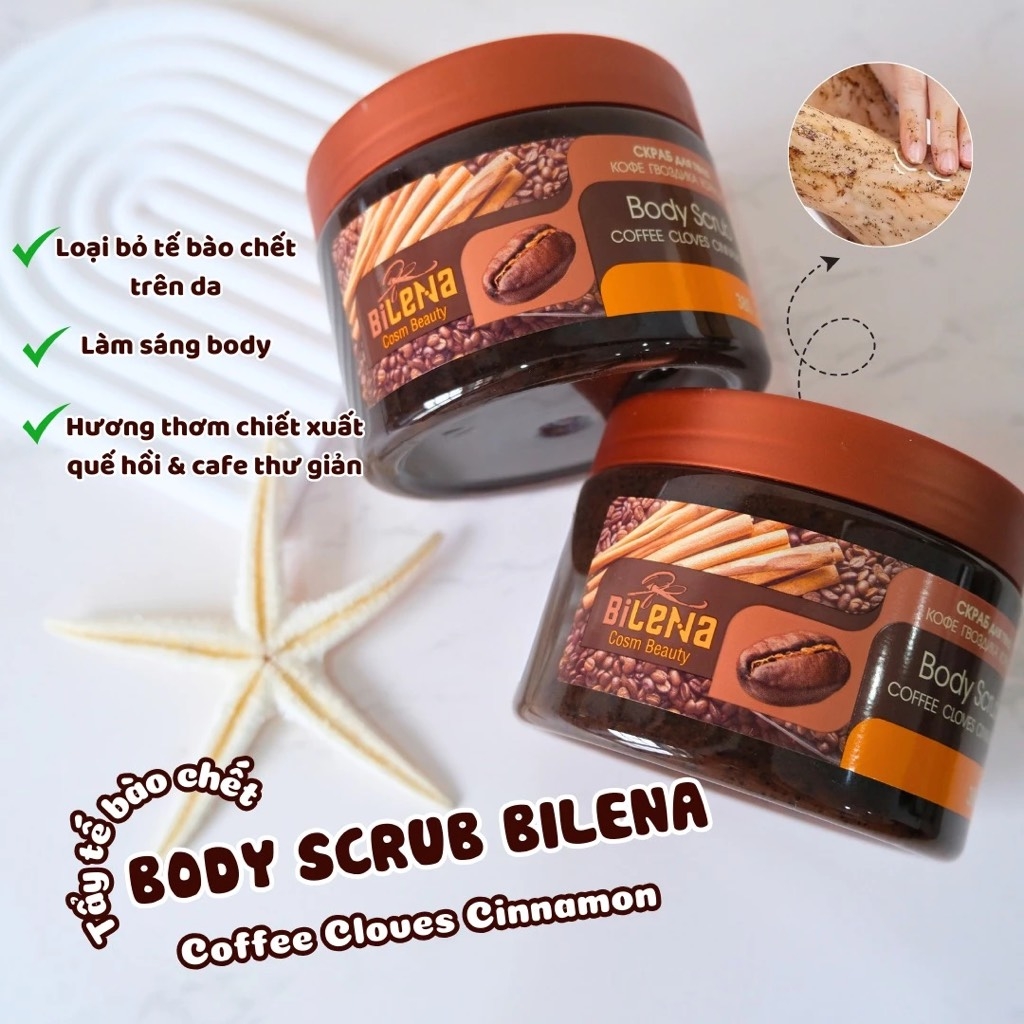 Tẩy Da Chết Dành Cho Body Bilena Body Scrub Coffee Cloves Cinnamon