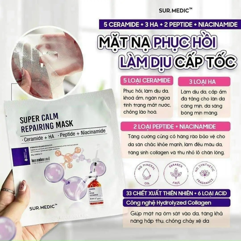 Mặt Nạ Phục Hồi, Làm Dịu Da Cấp Tốc Sur.Medic+ Super Calm Repairing Mask