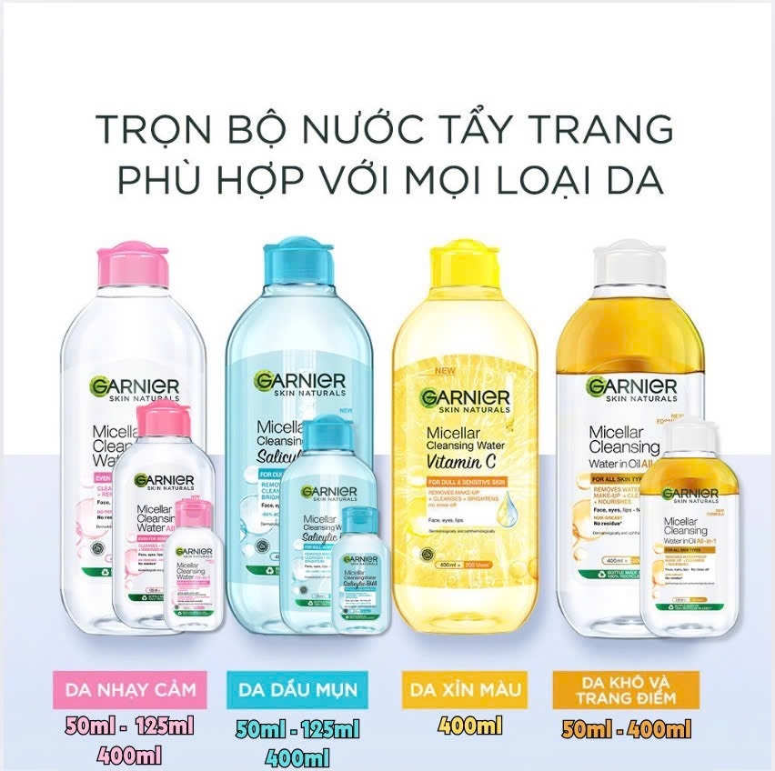 Nước Tẩy Trang Garnier Micellar Cleansing Water 400ml