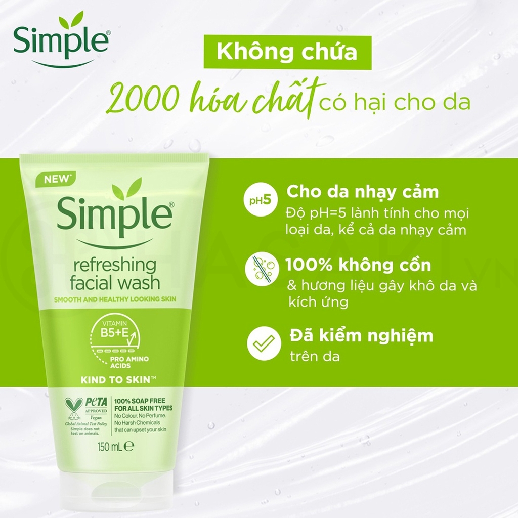 Sữa Rửa mặt Simple Moisturising Facial Wash 150ml