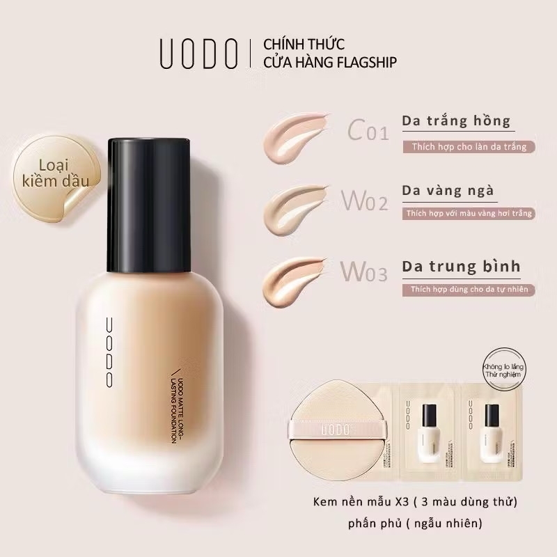 Kem Nền Kiểm Soát Không Thấm Nước  Dầu Uodo Veil Matte Lasting 30ml