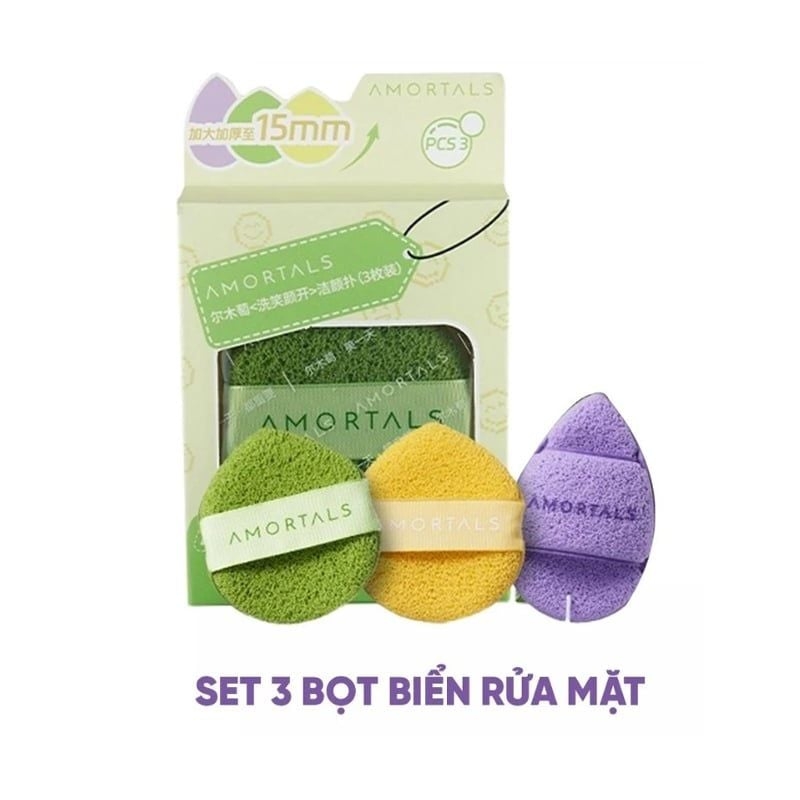 Bông Rửa Mặt Bọt Biển Amortals Face Washing Puff