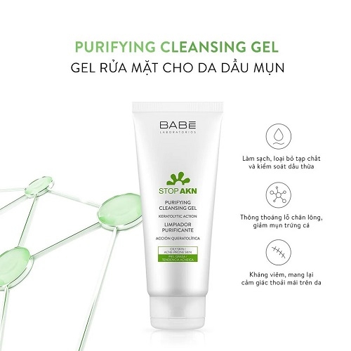 Sữa Rửa Mặt BABE Stop AKN Purifying Cleansing Gel