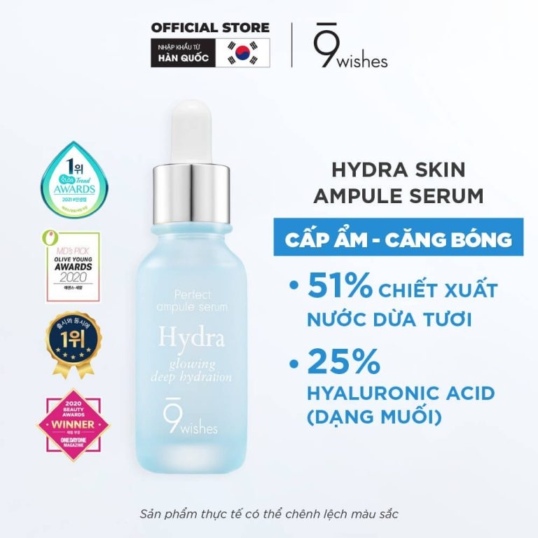 Tinh Chất Cấp Ẩm Và Làm Sáng Da  9 Wishes Hydra Skin Ampule Serum