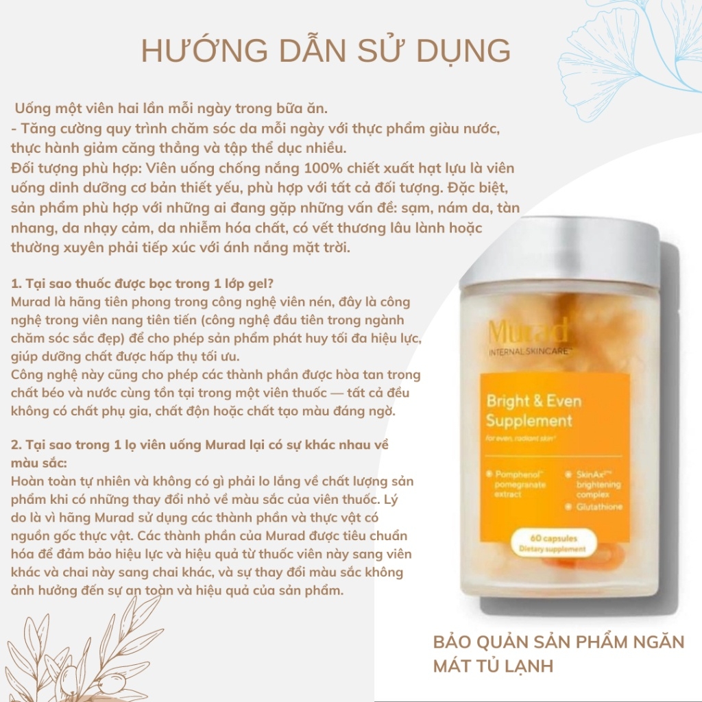 Viên Uống Chống Nắng  Murad Pomphenol Sunguard Dietary Supplement