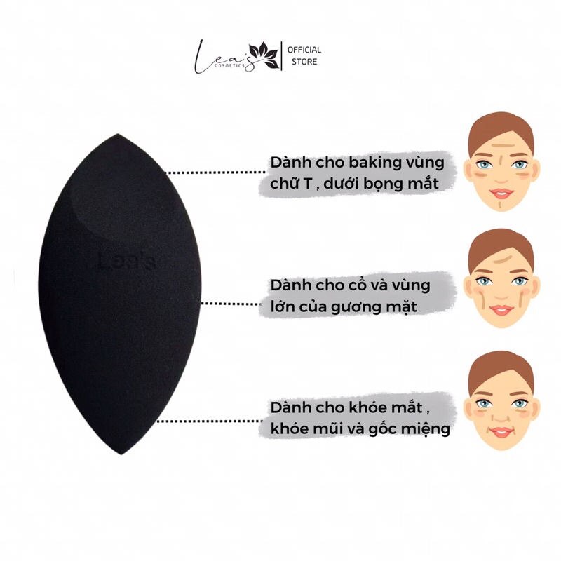 Bông Mút Tán Kem Nền Lea’s Cosmetic
