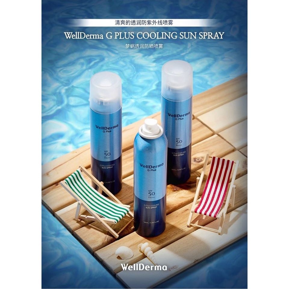 Xịt chống nắng Wellderma G Plus Cooling Sun Spray SPF 50Pa