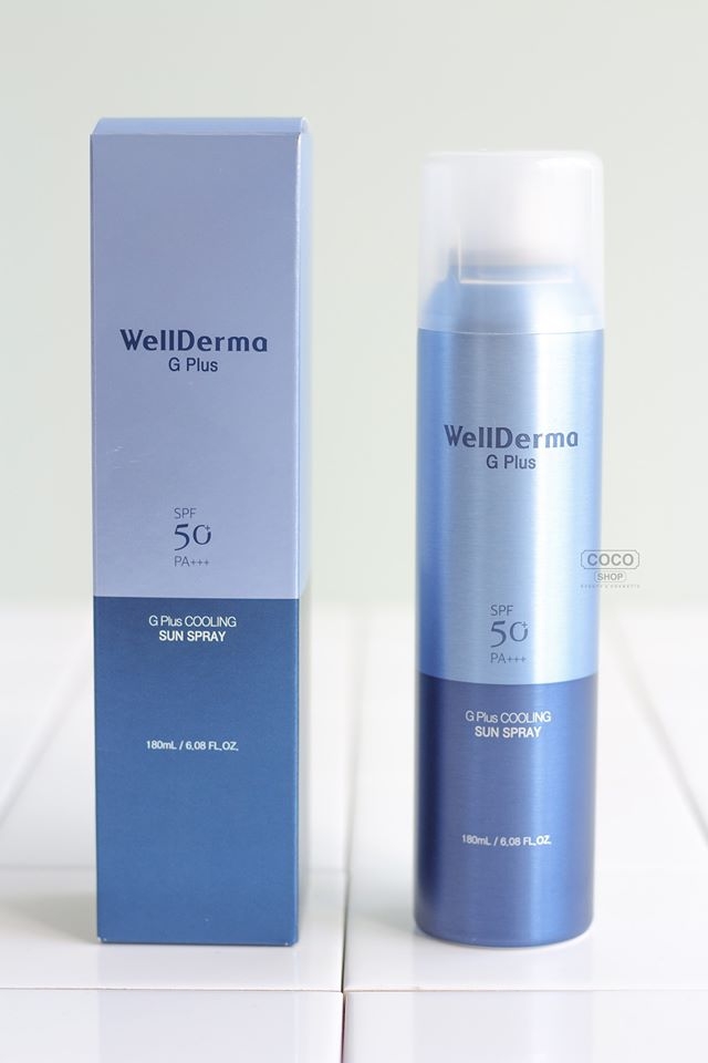 Xịt chống nắng Wellderma G Plus Cooling Sun Spray SPF 50Pa
