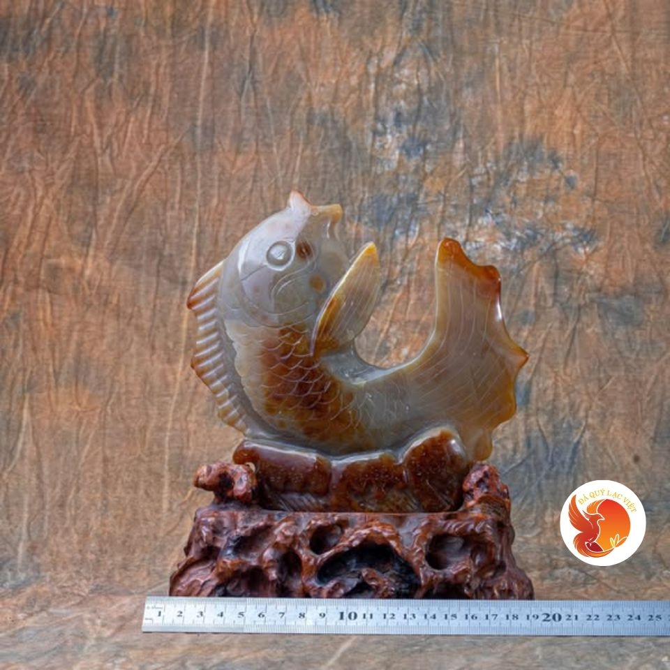 Tượng Cá Chép Đá Quý Phong Thủy