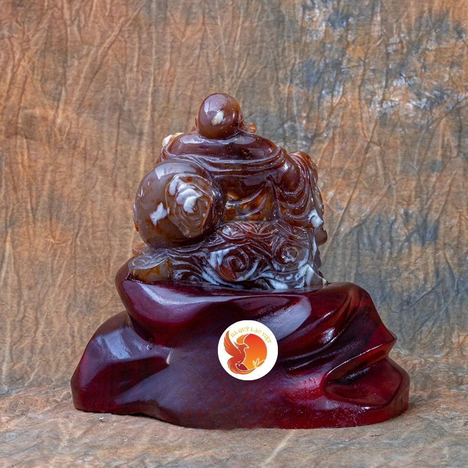 Tượng Phật Di Lặc Hoan Hỉ Đá Mã Não Vàng