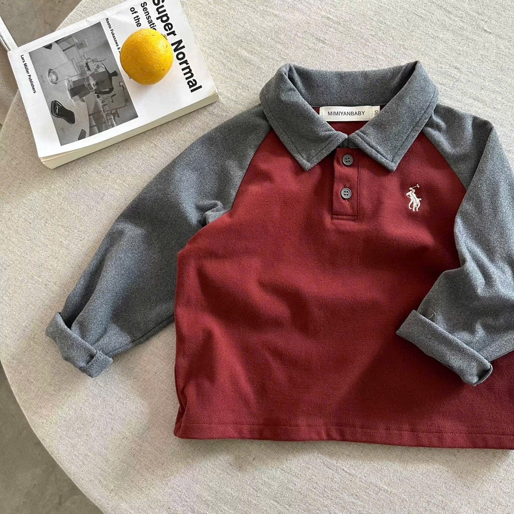 SET 4 ÁO POLO DÀI TAY CAO CẤP BÉ TRAI SẴN